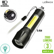 Lanterna Tática Metal LED Recarregável NY-70 Lehmox