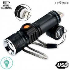 Lanterna Tática LED Recarregável USB NY-74 Lehmox Lanterna Tática LED Recarregável USB NY-74 Lehmox
