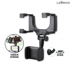 Suporte para Celular Fixação no Retrovisor 360° LEY-1575 Lehmox Suporte para Celular Fixação no Retrovisor 360° LEY-1575 Lehmox