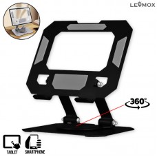 Suporte Tablet Celular e Notebook Giratório LEY-2385 Lehmox - Preto Suporte Tablet Celular e Notebook Giratório LEY-2385 Lehmox - Preto
