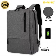 Mochila de Notebook Linho Slim BM-B595 B-MAX - Cinza