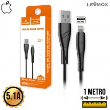 Cabo Lightning 1m LE-2212-IOS Lehmox - Preto
