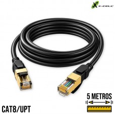 Cabo de Rede 5m Cat8 XC-CAT8-5 X-Cell - Preto