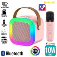 Caixa de Som Bluetooth com Microfone BM-S103 B-Max - Rosa