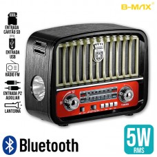 Caixa de Som Bluetooth Retrô BM-S108 - Vermelha Dourada