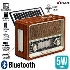 Caixa de Som Bluetooth Retrô XDG-71 Xtrad - Madeira Verniz