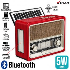 Caixa de Som Bluetooth Retrô XDG-71 Xtrad - Vermelha
