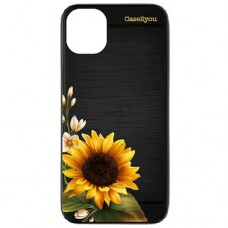 Capa para iPhone 11 Pro Max Case2you - Escovada Preta Girassol Nova Capa para iPhone 11 Pro Max Case2you - Escovada Preta Girassol Nova