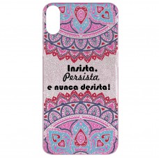 Capa para iPhone X e XS Case2you - Insista, Persista e Nunca Desista Gliter Rosa Capa para iPhone X e XS Case2you - Insista, Persista e Nunca Desista Gliter Rosa