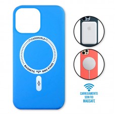 Capa iPhone 13 Pro Max - Padrão Magsafe Azul Água