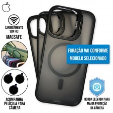 Capa iPhone 14 Pro Max - Metal Stand Fosca Magsafe Graphite Black