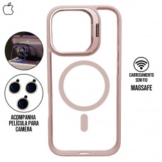 Capa iPhone 12 Pro Max - Metal Stand Magsafe Pink Sand