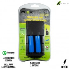 Carregador de Bateria com 2 Baterias FX-C10 X-Cell