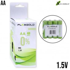Tubo 40 Pilhas Zinco/Carbono AA FX-AAZ40 X-Cell Tubo 40 Pilhas Zinco/Carbono AA FX-AAZ40 X-Cell