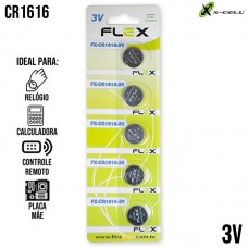 Cartela 5un Bateria Botão 3V Lítio FX-CR1616 X-Cell