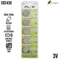 Cartela 5un Bateria Botão 3V Lítio FX-CR2430 X-Cell