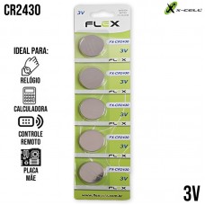 Cartela 5un Bateria Botão 3V Lítio FX-CR2430 X-Cell