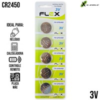 Cartela 5un Bateria Botão 3V Lítio FX-CR2450 X-Cell