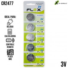 Cartela 5un Bateria Botão 3V Lítio FX-CR2477 X-Cell