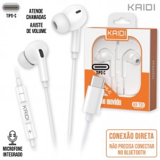 Fone Tipo C KD-733 Kaidi - Branco