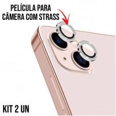 Película de Câmera Strass iPhone 16 e 16 Plus - Prata Película de Câmera Strass iPhone 16 e 16 Plus - Prata