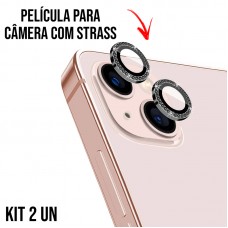 Película de Câmera Strass iPhone 16 e 16 Plus - Preta Película de Câmera Strass iPhone 16 e 16 Plus - Preta