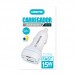Carregador Veicular 15W 1 USB + 1 Tipo C CV206 Kimaster - Branco Carregador Veicular 15W 1 USB + 1 Tipo C CV206 Kimaster - Branco
