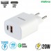Carregador Turbo 20W Tipo C + USB EC 11 POWER Intelbras - Branco Carregador Turbo 20W Tipo C + USB EC 11 POWER Intelbras - Branco
