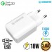 Carregador 1 USB Turbo 18W T108 Kimaster - Branco Carregador 1 USB Turbo 18W T108 Kimaster - Branco