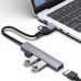 Hub Tipo C 3.0 com 4 Portas HU-C500GY C3 Tech Hub Tipo C 3.0 com 4 Portas HU-C500GY C3 Tech