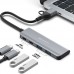 Hub Tipo C 3.0 com 4 Portas HU-C600GY C3 Tech Hub Tipo C 3.0 com 4 Portas HU-C600GY C3 Tech