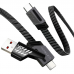 Cabo USB 2 em 1 A-C/C-C 1M 60W CB-430GY C3 Tech Cabo USB 2 em 1 A-C/C-C 1M 60W CB-430GY C3 Tech