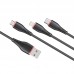 Cabo USB 3 em 1 Lightning Tipo C e Micro USB 1m KD-30 Kaidi Cabo USB 3 em 1 Lightning Tipo C e Micro USB 1m KD-30 Kaidi